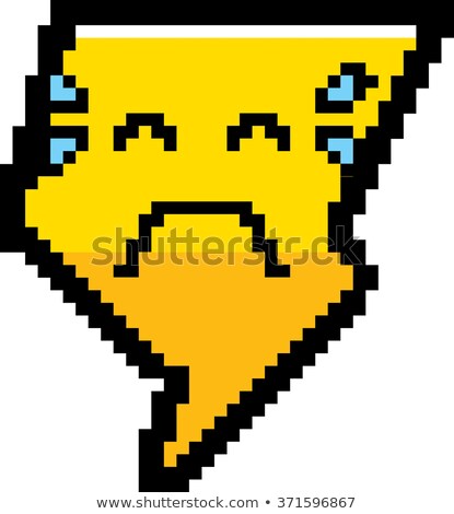 Stok fotoğraf: Crying 8 Bit Cartoon Lightning