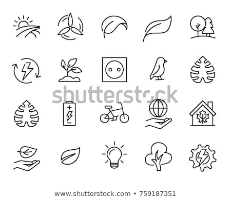 Stock foto: Leaves And Water Bio Natural Icon Vector Symbol