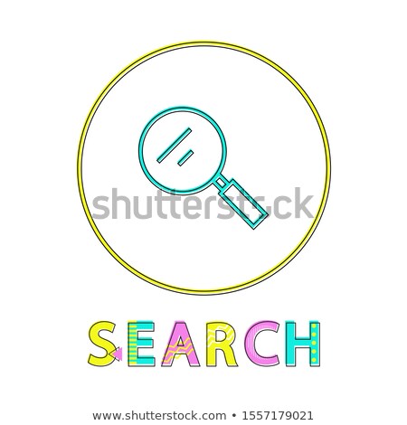 Foto stock: Search Bright Linear Round Icon With Magnifier