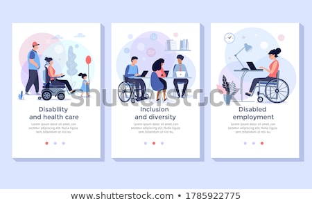 Сток-фото: Social Adaptation Of Disabled People Concept Landing Page