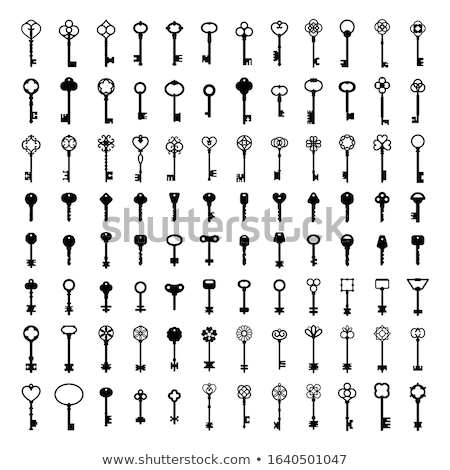 Stockfoto: Vintage Key Filigree Medieval Monochrome Vector