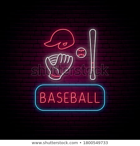 Foto stock: Baseball Neon Label