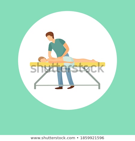 Stock foto: Massage Poster Masseuse Making Relaxing Movements