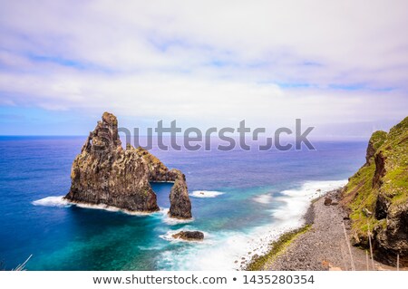 Stock fotó: Rock Formation Of Ribeira Da Janela At Madeira Island Portugal