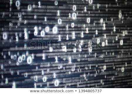 Stock foto: Binary Code White Background With Floating Numbers