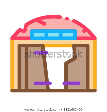 Zdjęcia stock: Destroyed Garage Icon Vector Outline Illustration