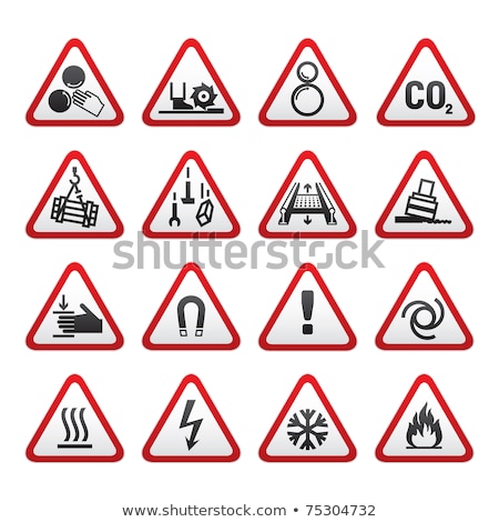 Triangular Warning Hazard Signs Set Imagine de stoc © Ecelop
