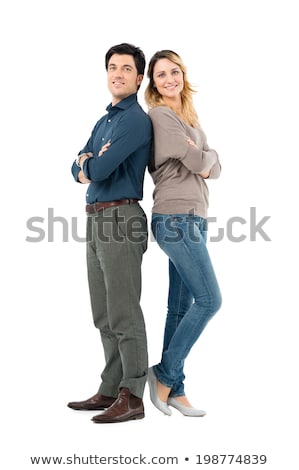 Stock photo: Lovers Standing Back To Back