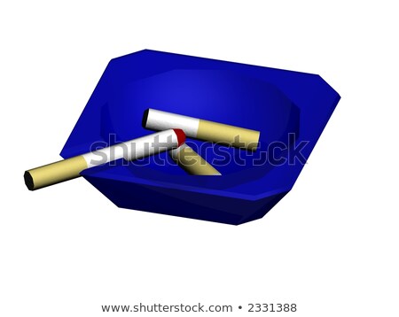 Foto stock: Blue Ash Tray With Cigs