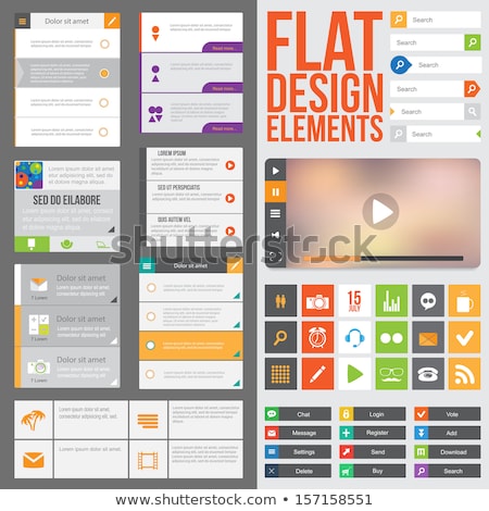 Stock fotó: Modern Website Template With Flat Style Infographics Layout