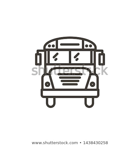 Foto stock: School Bus Line Icon