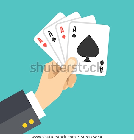 Stok fotoğraf: Hand Holding Four Aces