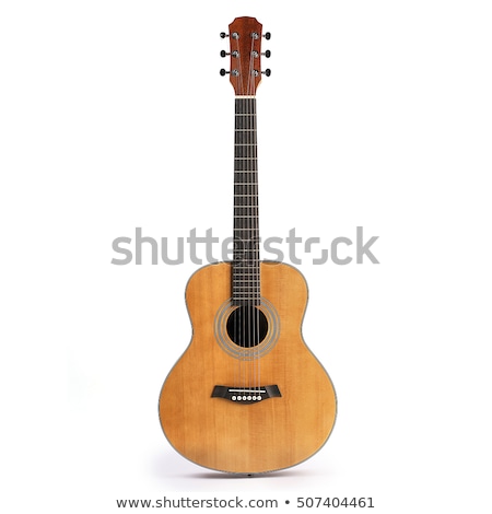 Stock fotó: Black Classical Acoustic Guitar Isolated On A White Background