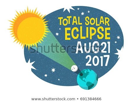 Stockfoto: 2017 Total Solar Eclipse Sun Rays Background Illustration