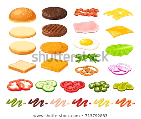 Stockfoto: Bacon And Cheese Chicken Burger Illustration