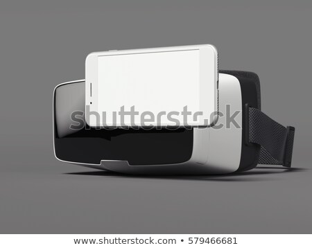 Zdjęcia stock: Vr Virtual Reality Headset On Dark Floor Side View 3d Rendering