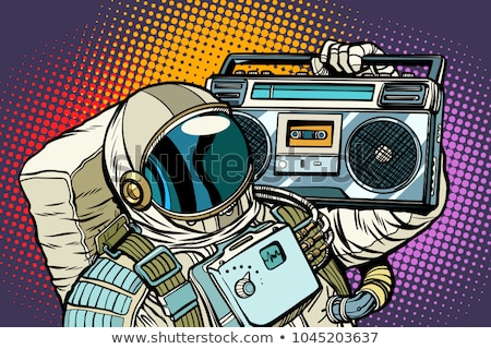 ストックフォト: Astronaut With Boombox Audio And Music