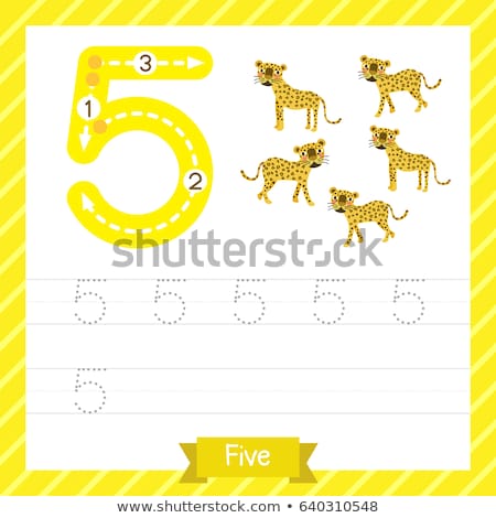 Zdjęcia stock: Number Five Tracing Worksheets