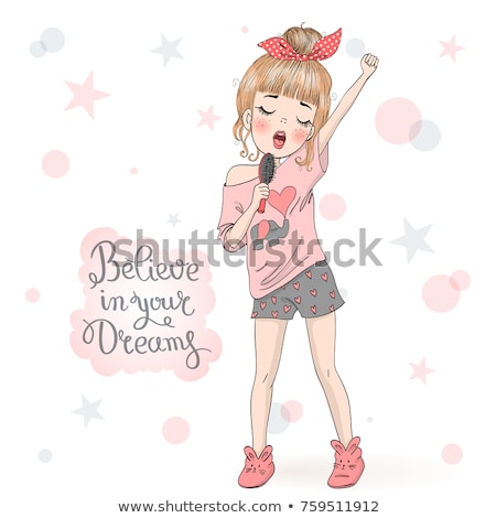 Stock photo: Singing Girl Pop Singer