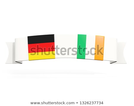 Stock photo: Banner With Two Square Flags Of Germany And Ireland