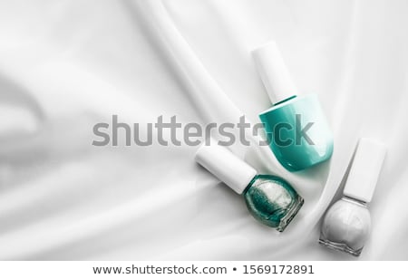 Zdjęcia stock: Nail Polish Bottles On Silk Background French Manicure Products