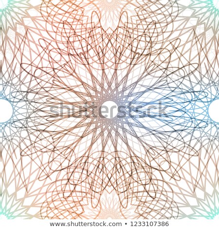 Foto stock: Complicated Colorful Guilloche Background Vintage Seamless Pattern On White