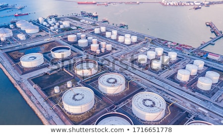 Stok fotoğraf: Gas Tanks In Gas Processing Plant In Hong Kong