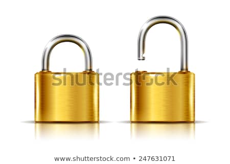 ストックフォト: Brass Lock In Locked Position