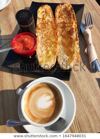 ストックフォト: Fresh Healthy Tomatoe Sandwich With Some Coffee In The Backgroun