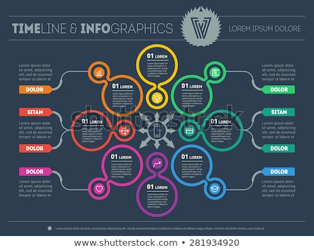 Stock foto: Vector Dark Abstract Circles And Squares Infographic Template