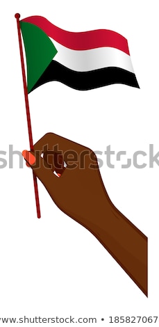 Foto stock: South Sudan Small Flag On A Map Background