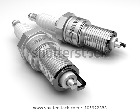 Stock fotó: Spark Plugs In White Background