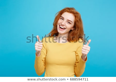 Stock photo: Business Woman Thumps Up