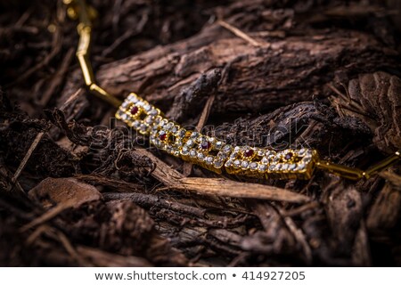 Stock photo: Goldplated Necklace With Rhinestones