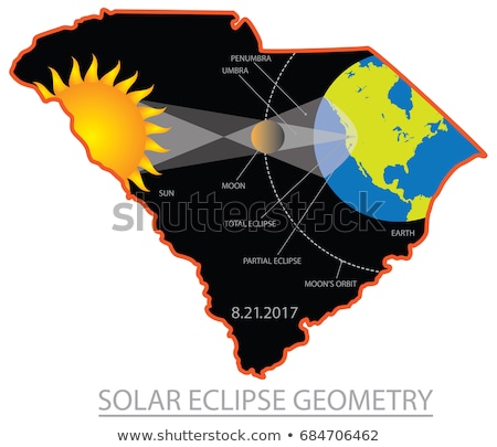 Stok fotoğraf: 2017 Total Solar Eclipse Across Usa Map Geometry Illustration