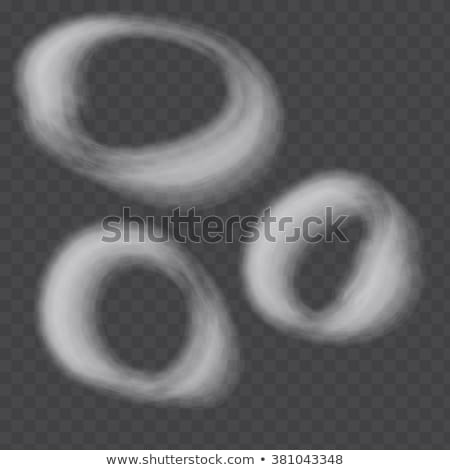 ストックフォト: Realistic Cigarette Smoke Waves Vector Clouds Set In Circle Form Transparent Background