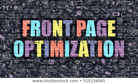 Foto stock: Front Page Optimization On Dark Brick Wall