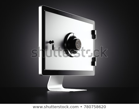 Stock photo: Display As Electronic Safe Dial With Bitcoin Symbol 3d Rendering