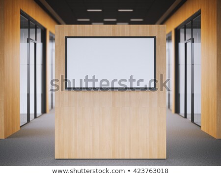 Zdjęcia stock: Office Lobby With A Reception Desk And Tv 3d Rendering