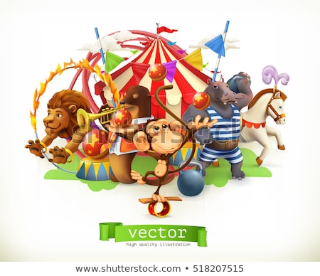 [[stock_photo]]: Animal Circus Show On White Background