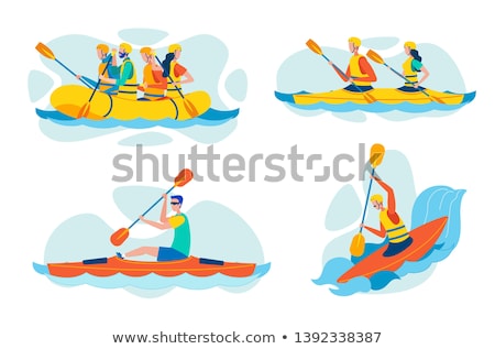 Stock fotó: Inflatable Rafting Boat Vector Illustration