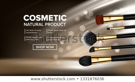 Stock fotó: Makeup Brush Banner Vector Artist Icon Foundation Care Art Glamour Female Accessory Realistic I