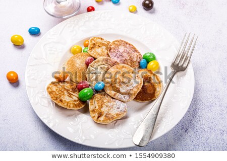 Stock fotó: Freshly Baked Poffertjes - Traditional Dutch Little Pancakes