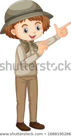 Zdjęcia stock: Girl In Safari Outfit On White Background