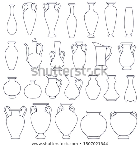 Stock photo: Greek Ornamental Vase Icon Vector Outline Illustration