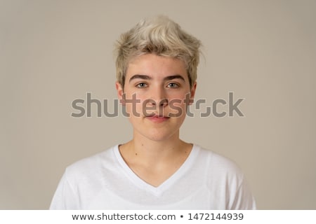 ストックフォト: Portrait Of A Teenager With A Neutral Expression