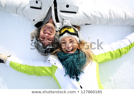 Zdjęcia stock: Portrait Of Couple In Ski Resort