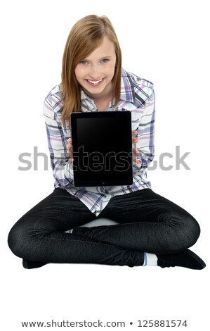 Stock fotó: Casual Teenager Showing Newly Launched Tablet Device