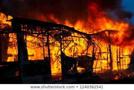 Stok fotoğraf: Fire Extinguisher And Mobile Homes