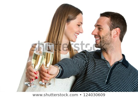 Сток-фото: Smart Couple Drinking Champagne